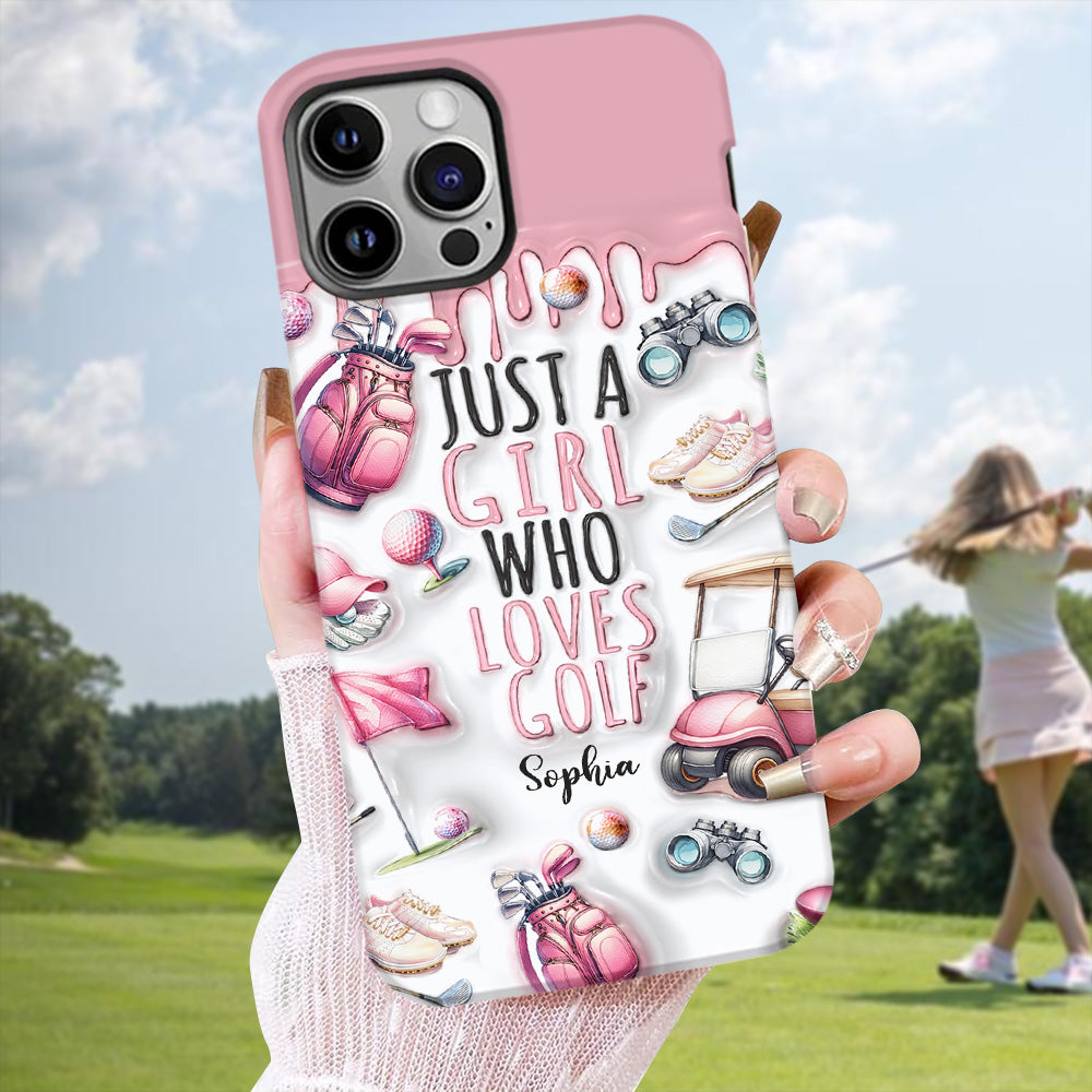 Just A Girl Who Loves Golf - Personalized Golf Full Print Phone Case