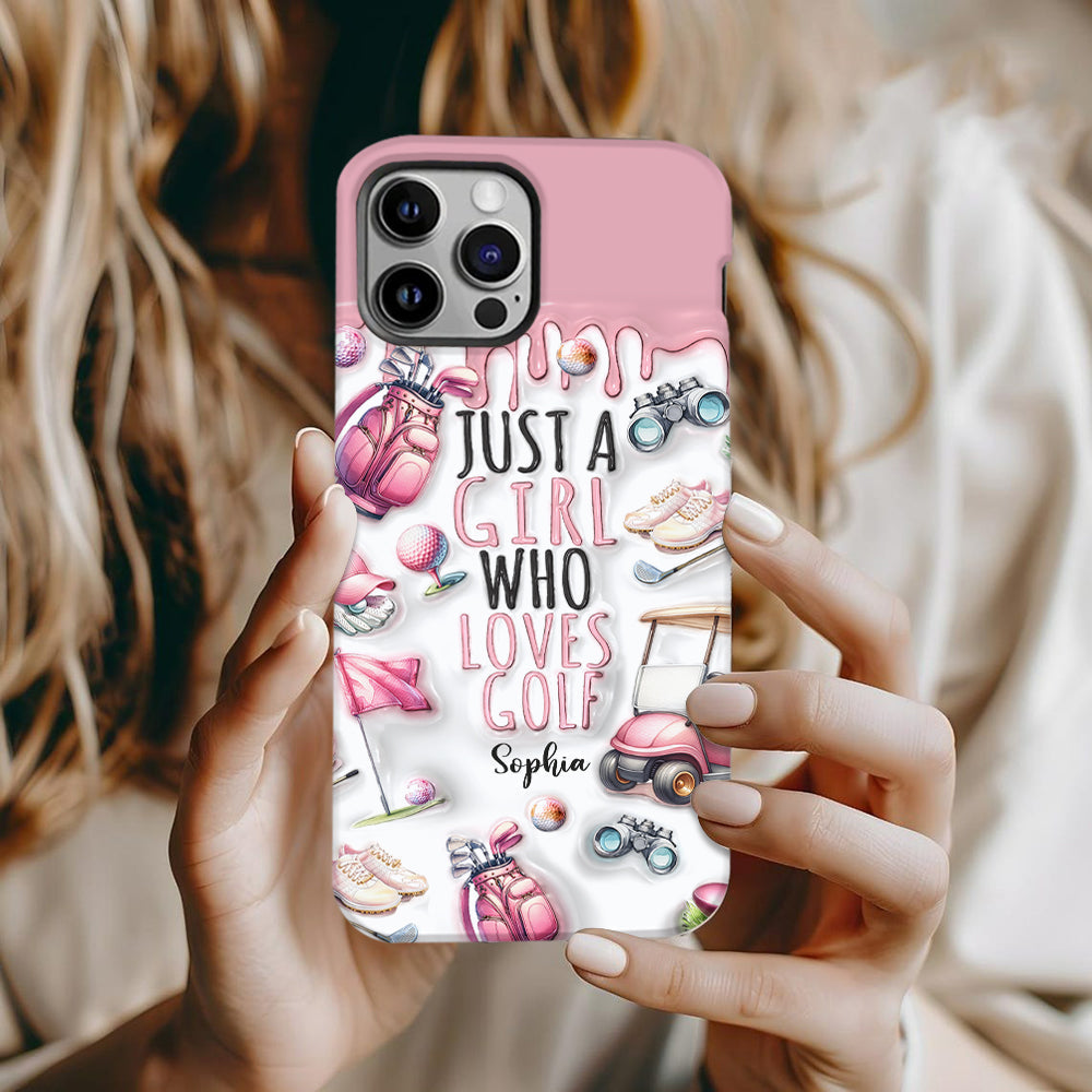 Just A Girl Who Loves Golf - Personalized Golf Full Print Phone Case