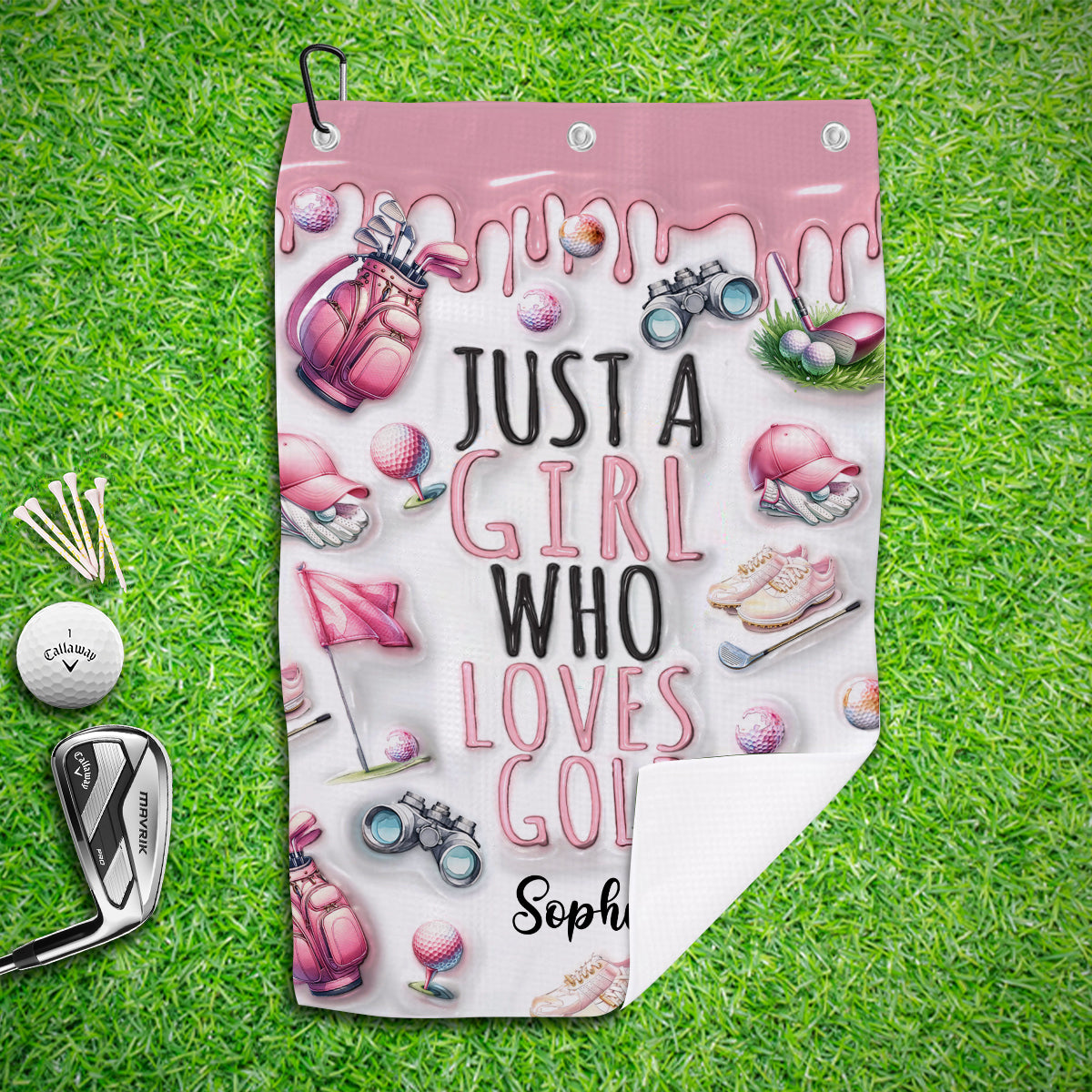 Just A Girl Who Loves Golf - Personalized Golf Golf Towel