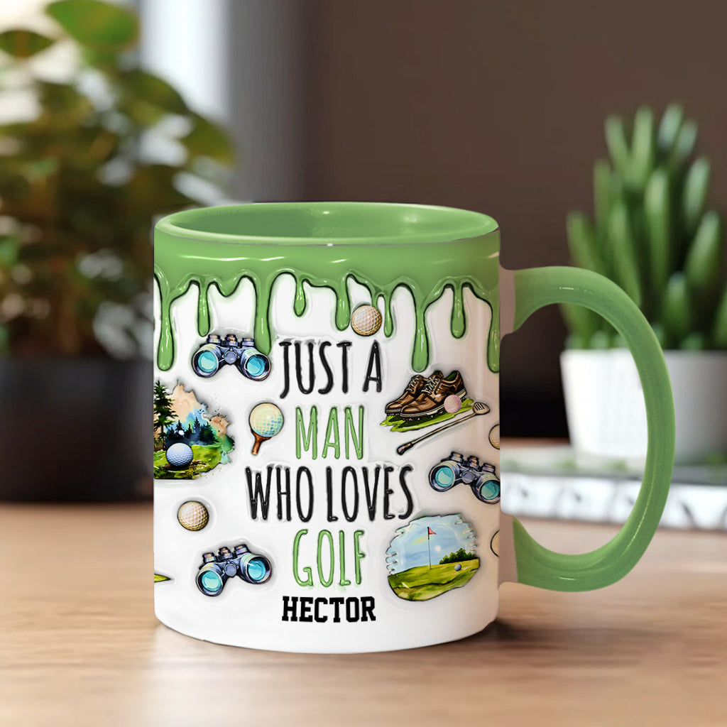 Einfach ein Mann, der Golf liebt – personalisierte Tasse mit Golfmotiv