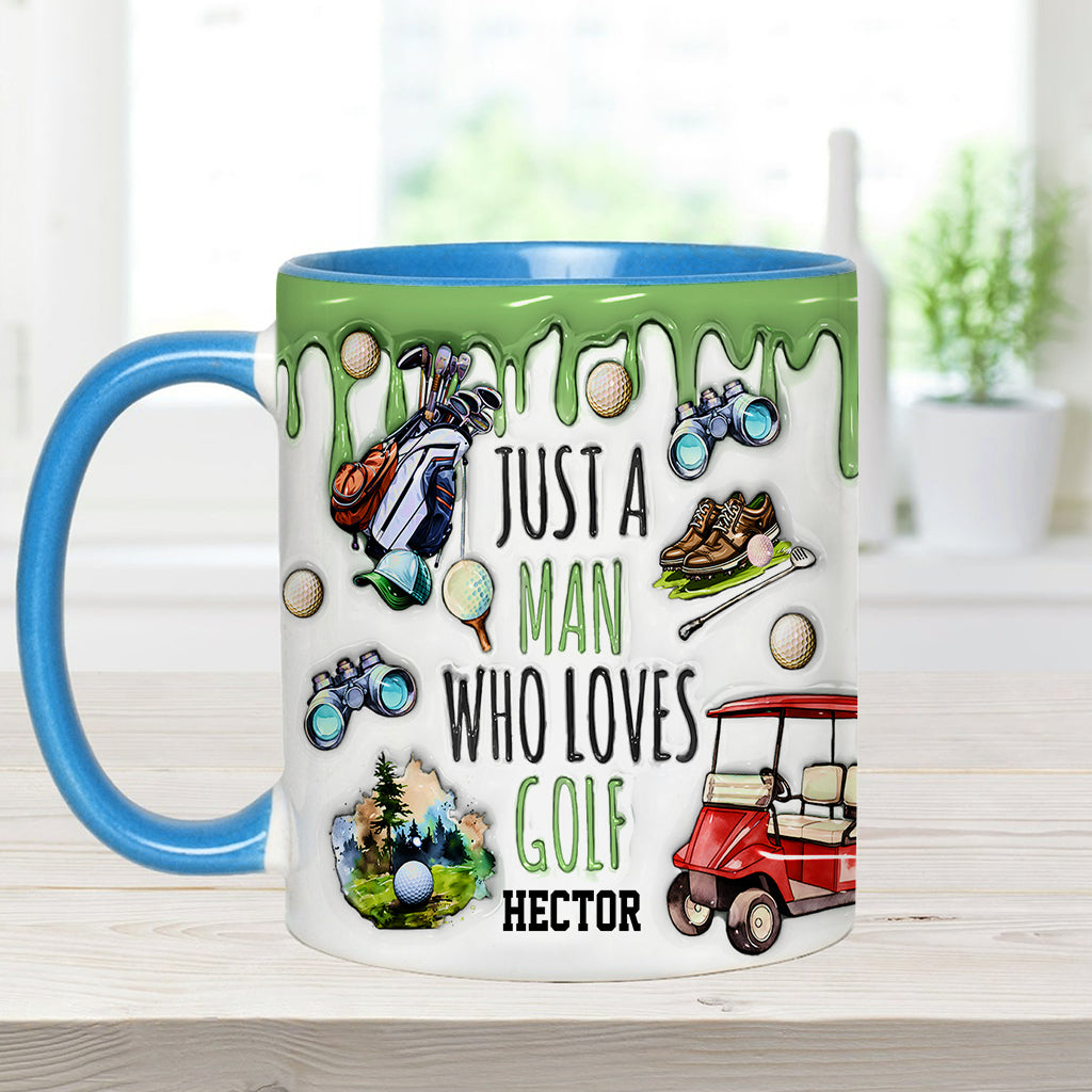 Einfach ein Mann, der Golf liebt – personalisierte Tasse mit Golfmotiv