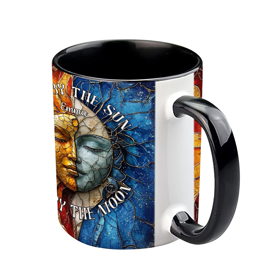 Live By The Sun Love By The Moon - Personalized Hippie Accent Mug