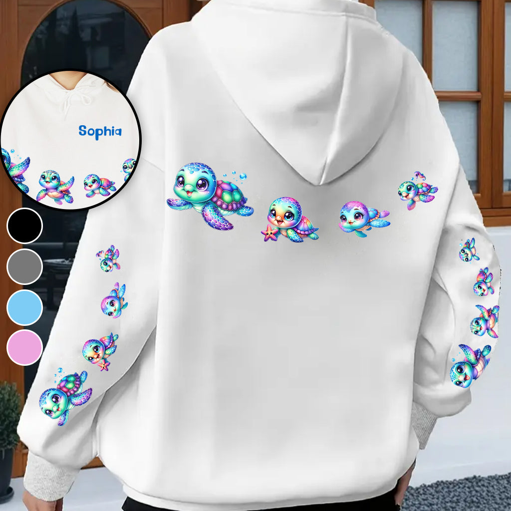 Ich liebe Schildkröten – Personalisiertes T-Shirt mit Schildkrötenmuster