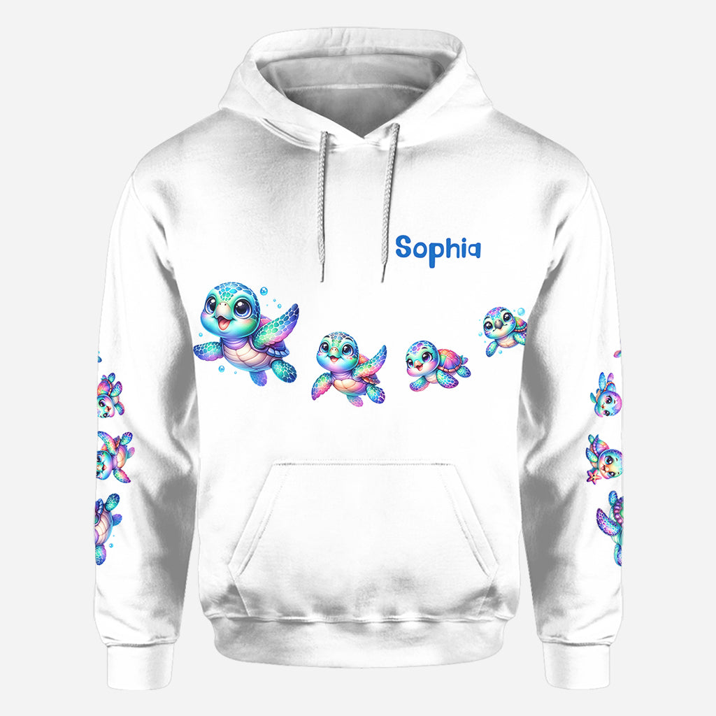 Ich liebe Schildkröten – Personalisiertes T-Shirt mit Schildkrötenmuster