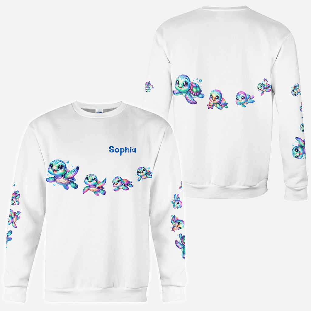 Ich liebe Schildkröten – Personalisiertes T-Shirt mit Schildkrötenmuster