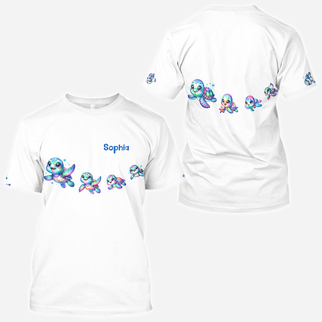Ich liebe Schildkröten – Personalisiertes T-Shirt mit Schildkrötenmuster
