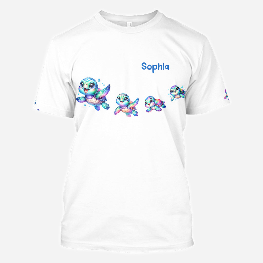 Ich liebe Schildkröten – Personalisiertes T-Shirt mit Schildkrötenmuster