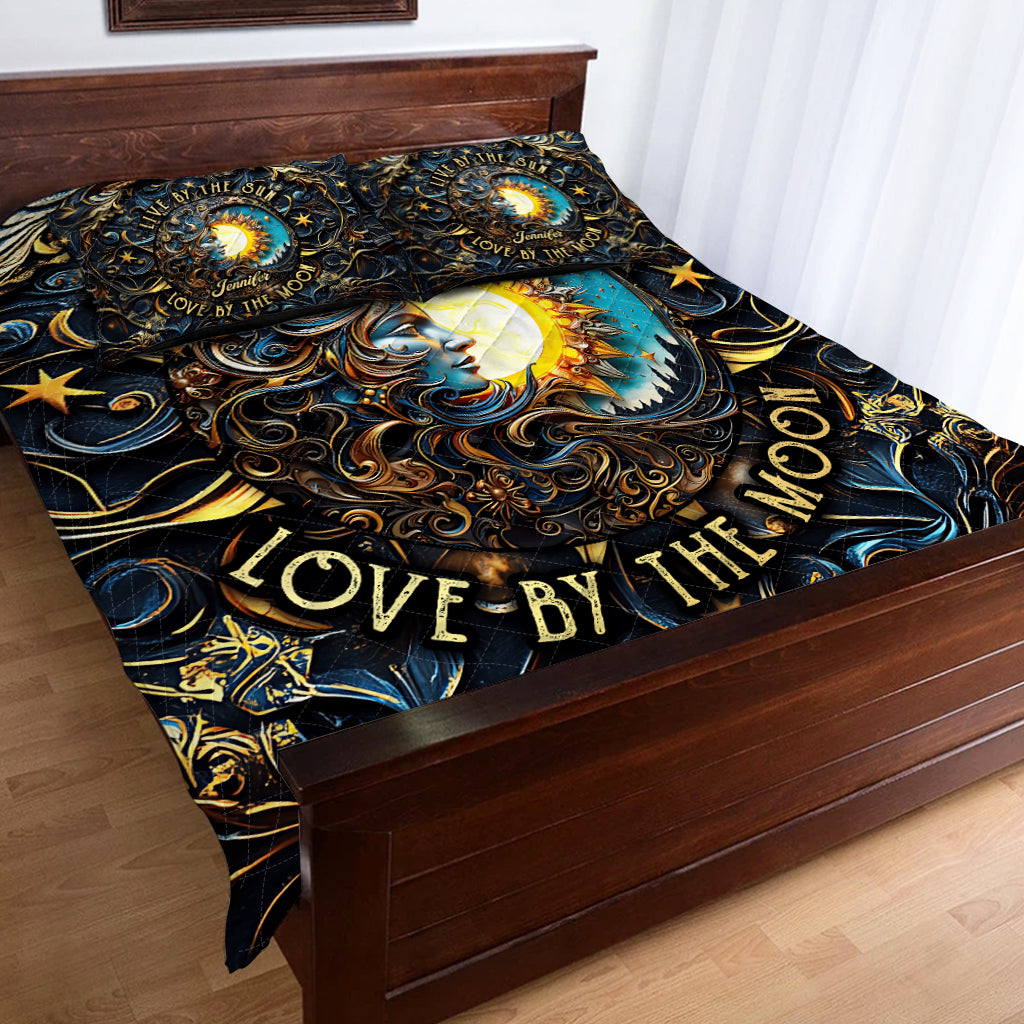 Live By The Sun Love By The Moon - Personalized Hippie Quilt Set