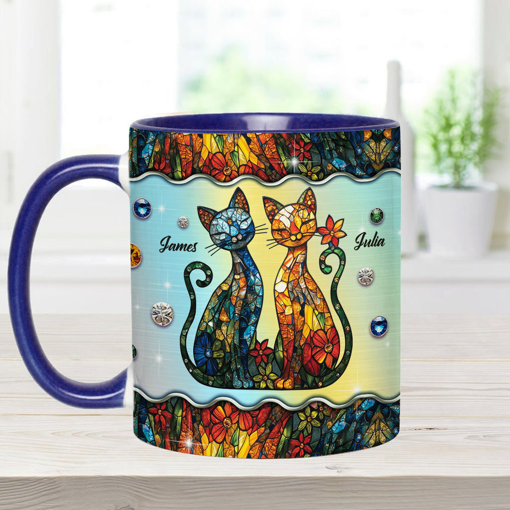 Stunning Cat Couple - Personalized Cat Accent Mug