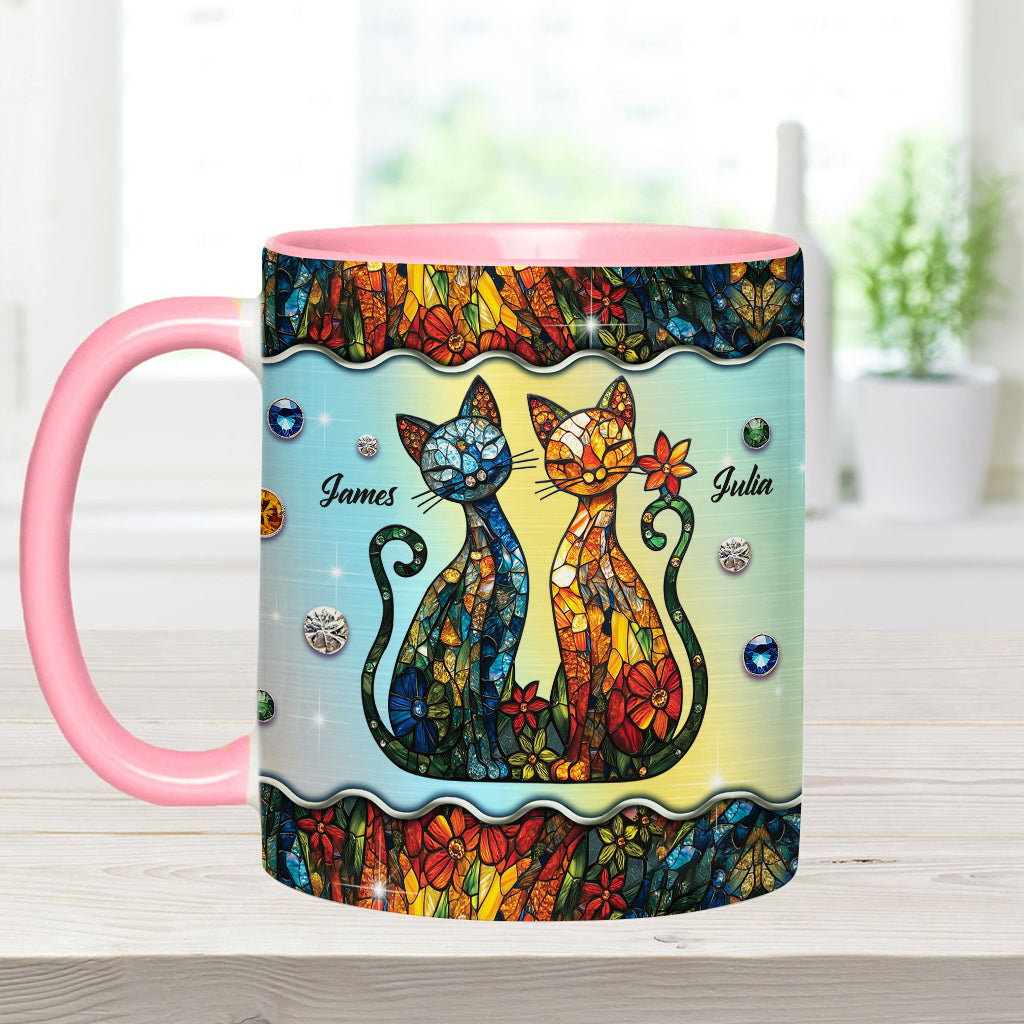 Stunning Cat Couple - Personalized Cat Accent Mug