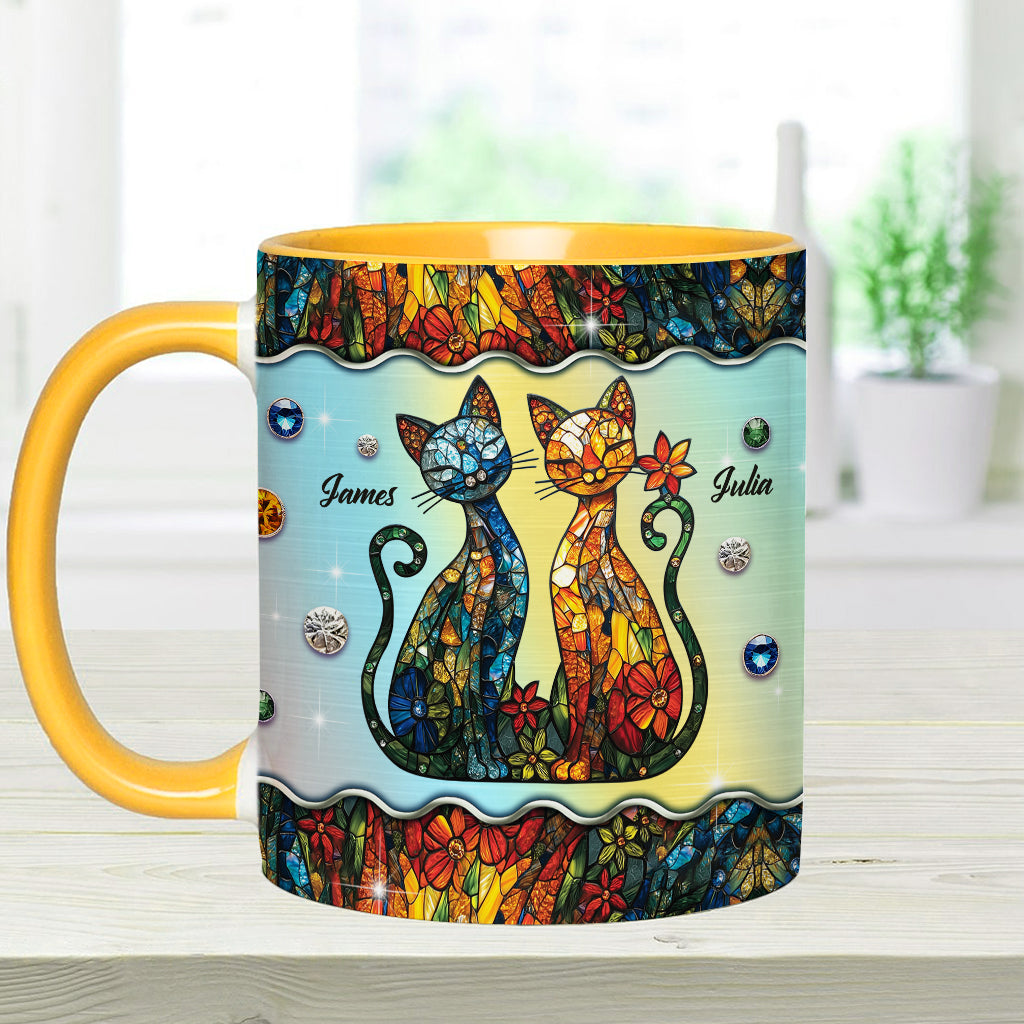 Stunning Cat Couple - Personalized Cat Accent Mug