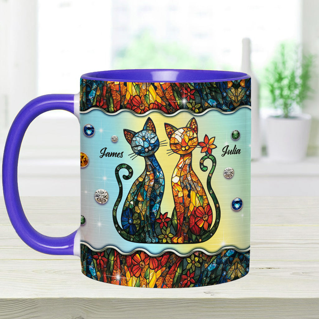 Stunning Cat Couple - Personalized Cat Accent Mug