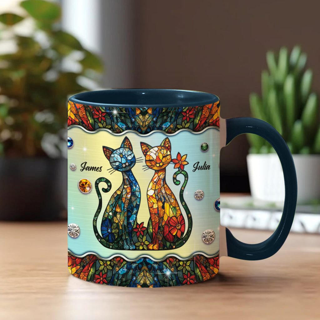 Stunning Cat Couple - Personalized Cat Accent Mug