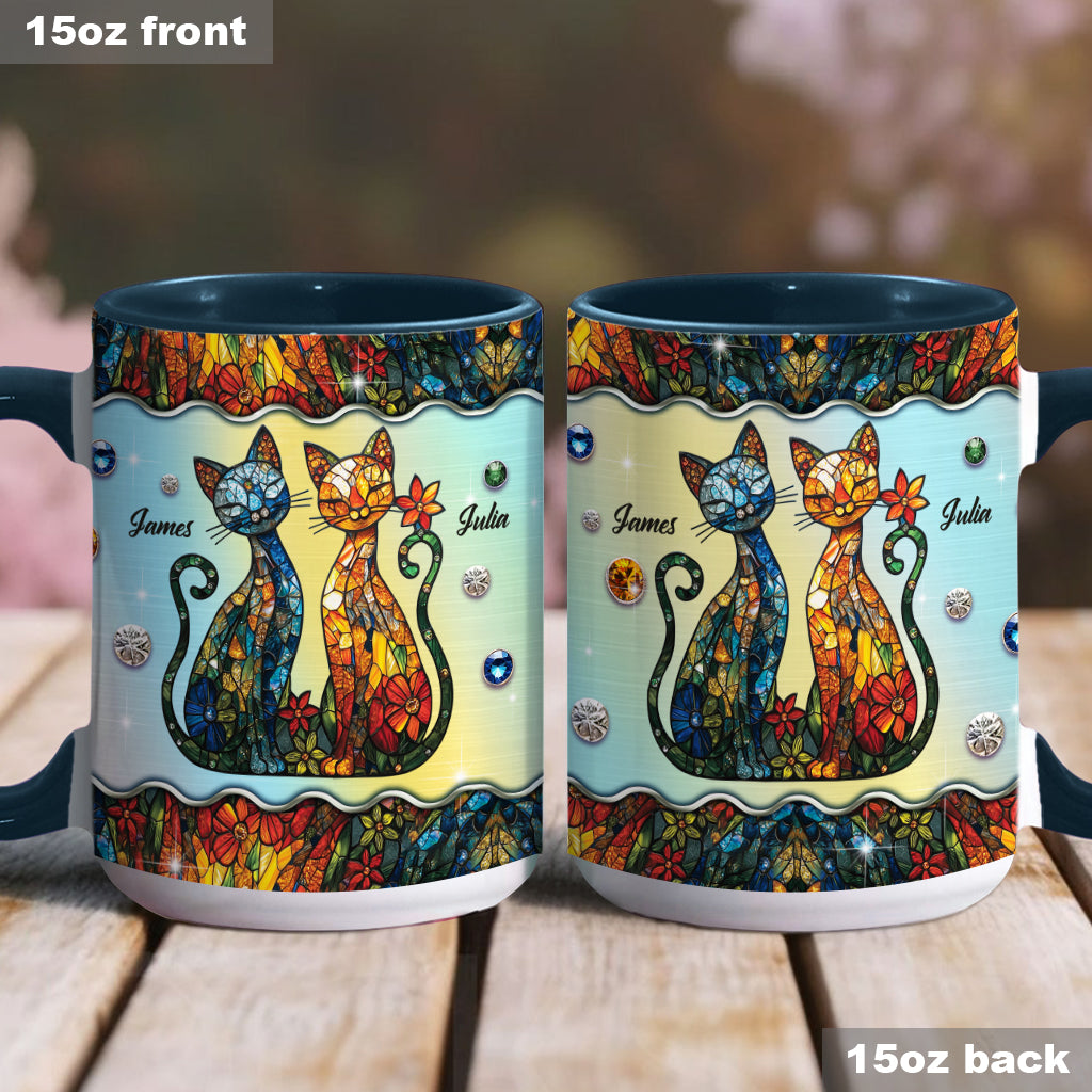 Stunning Cat Couple - Personalized Cat Accent Mug