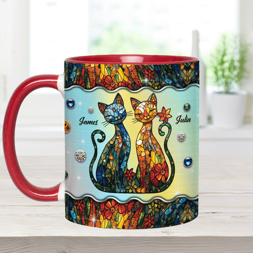Stunning Cat Couple - Personalized Cat Accent Mug