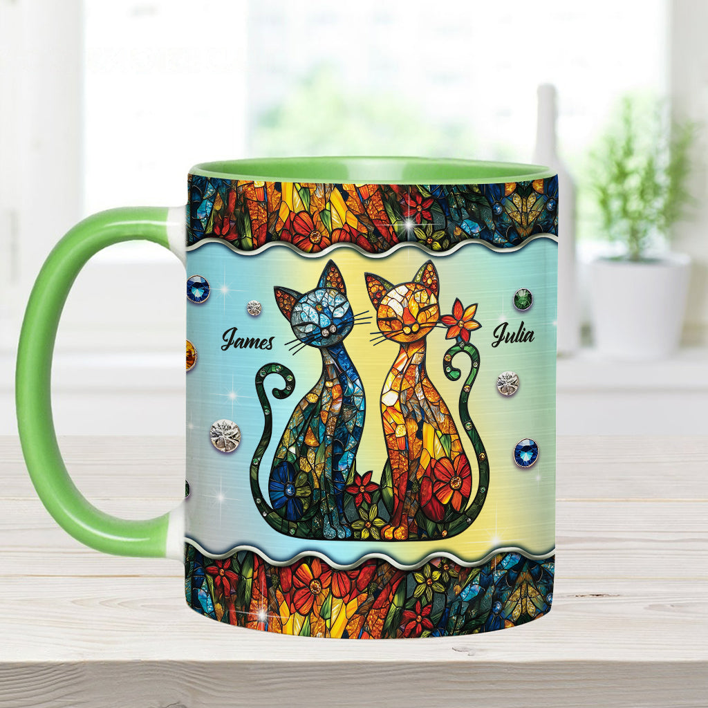 Stunning Cat Couple - Personalized Cat Accent Mug