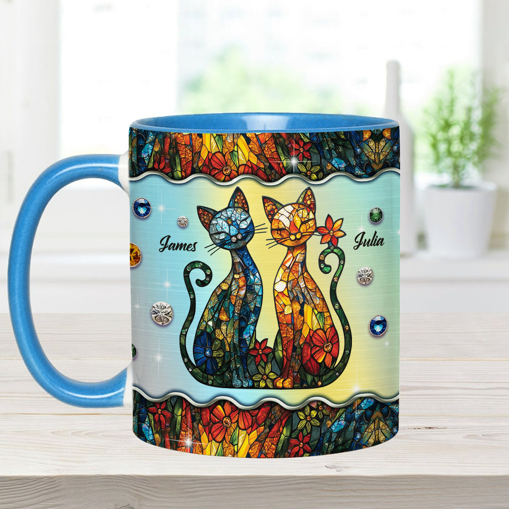 Stunning Cat Couple - Personalized Cat Accent Mug