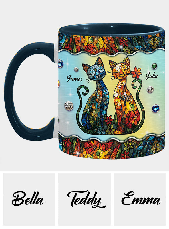 Stunning Cat Couple - Personalized Cat Accent Mug