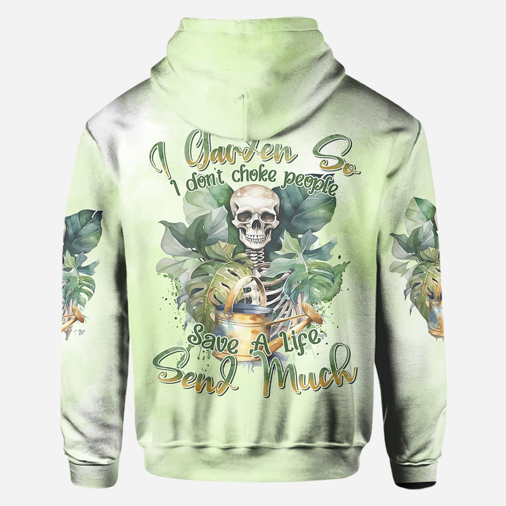 Ich gärtnere, damit ich niemanden ersticke – personalisiertes Garten-T-Shirt