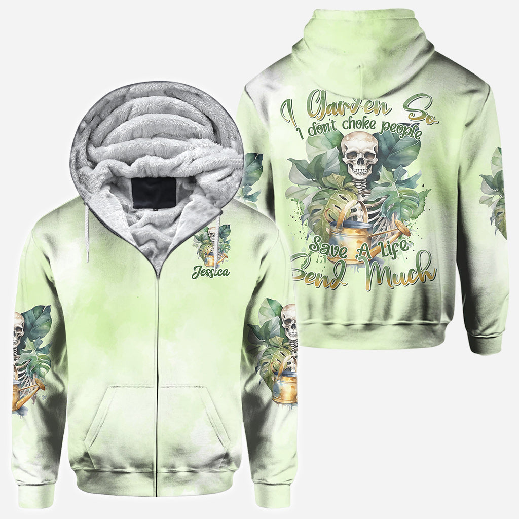 Ich gärtnere, damit ich niemanden ersticke – personalisiertes Garten-T-Shirt