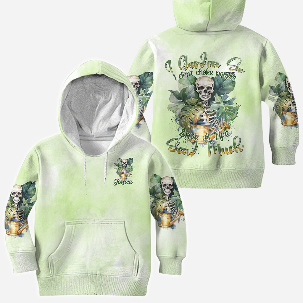 Ich gärtnere, damit ich niemanden ersticke – personalisiertes Garten-T-Shirt