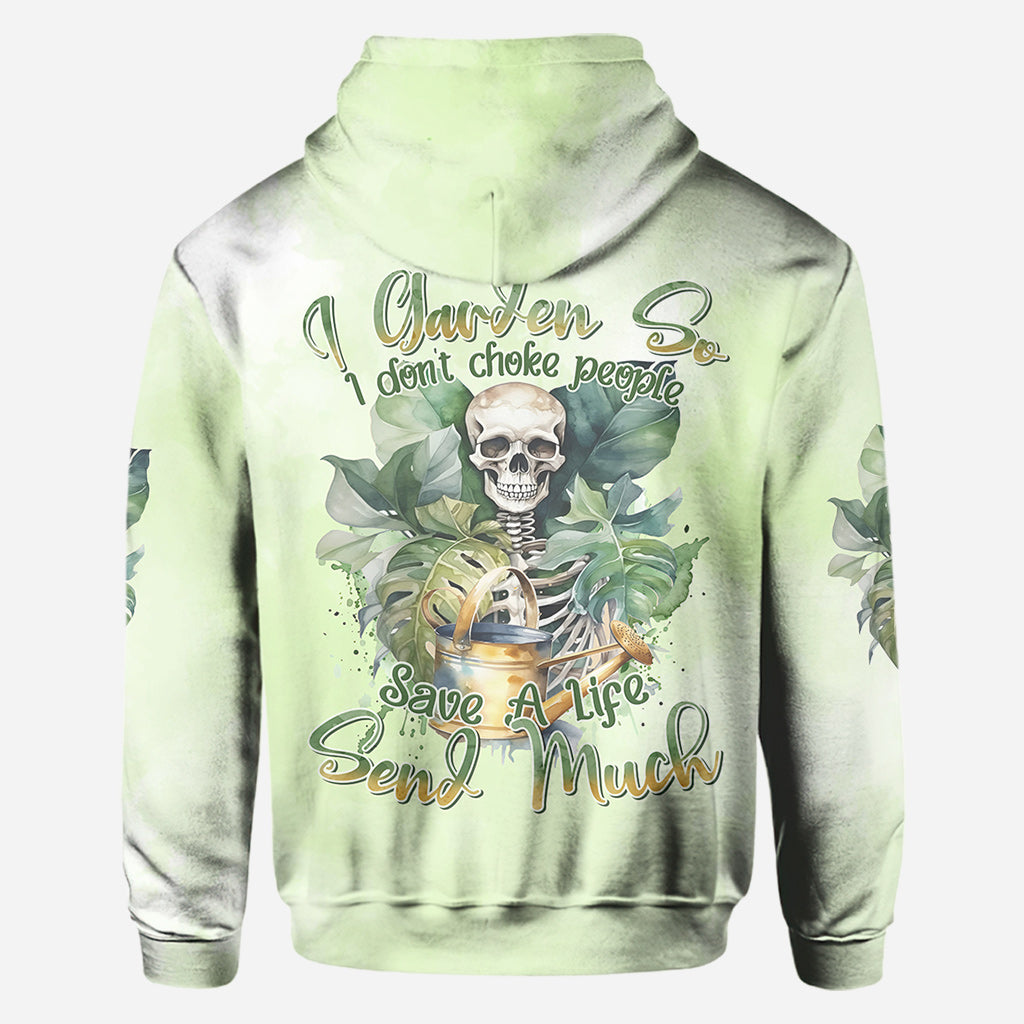 Ich gärtnere, damit ich niemanden ersticke – personalisiertes Garten-T-Shirt