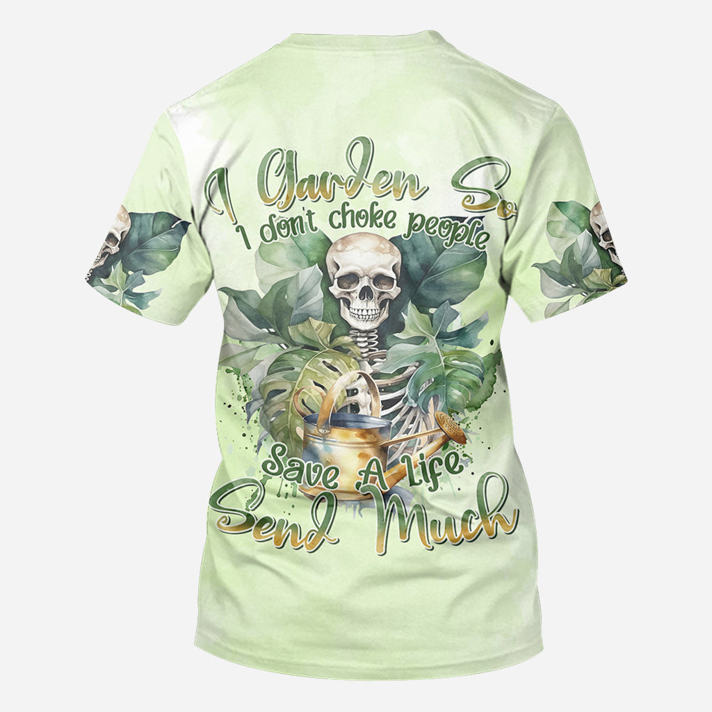 Ich gärtnere, damit ich niemanden ersticke – personalisiertes Garten-T-Shirt