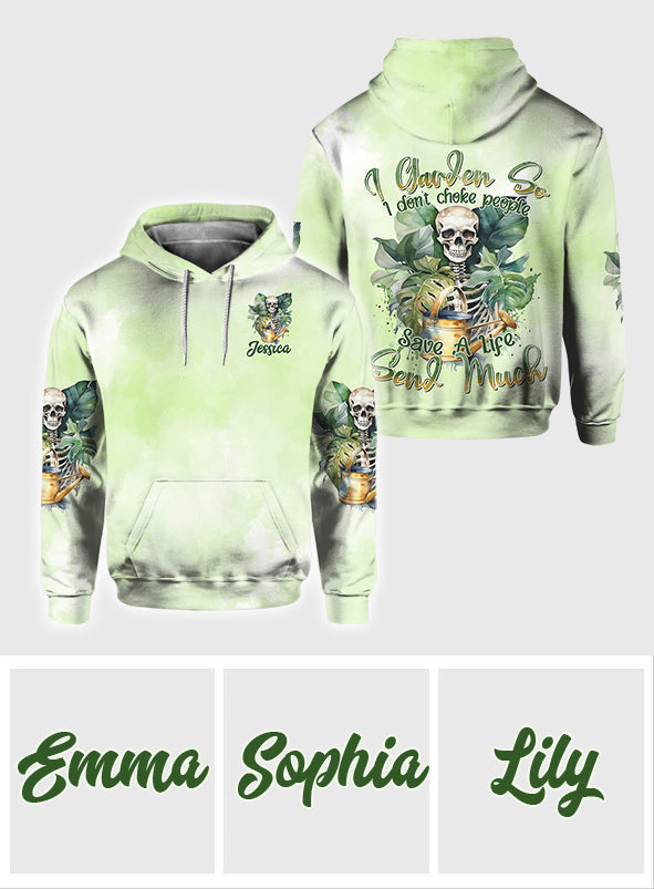 Ich gärtnere, damit ich niemanden ersticke – personalisiertes Garten-T-Shirt