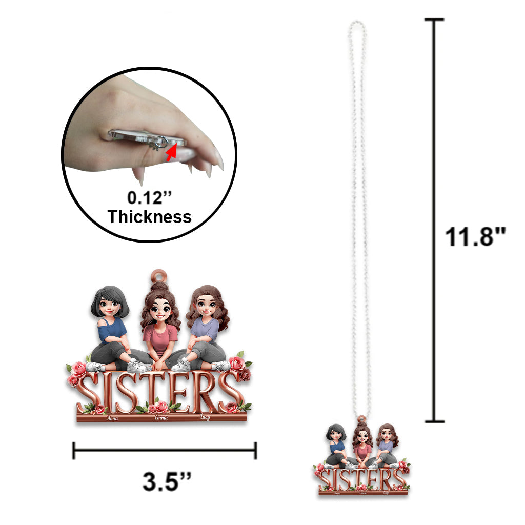 Schwestern – Personalisierter Autoanhänger für beste Freundinnen