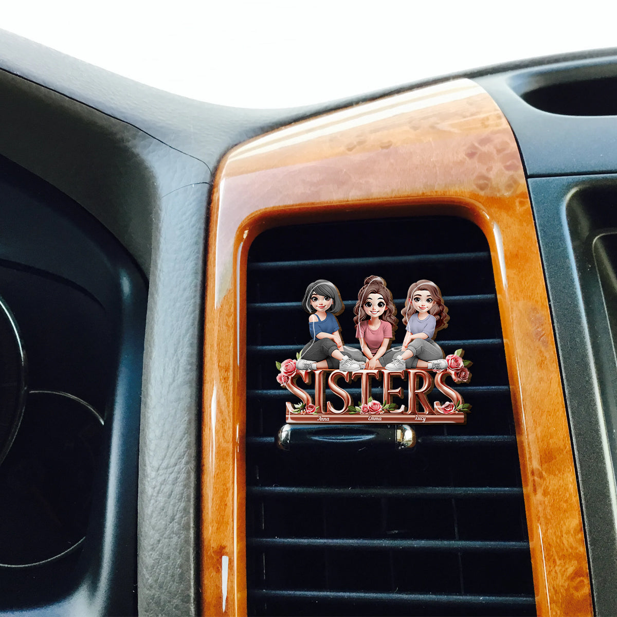 Schwestern – Personalisierter Auto-Sonnenblendenclip in Form der besten Freundin