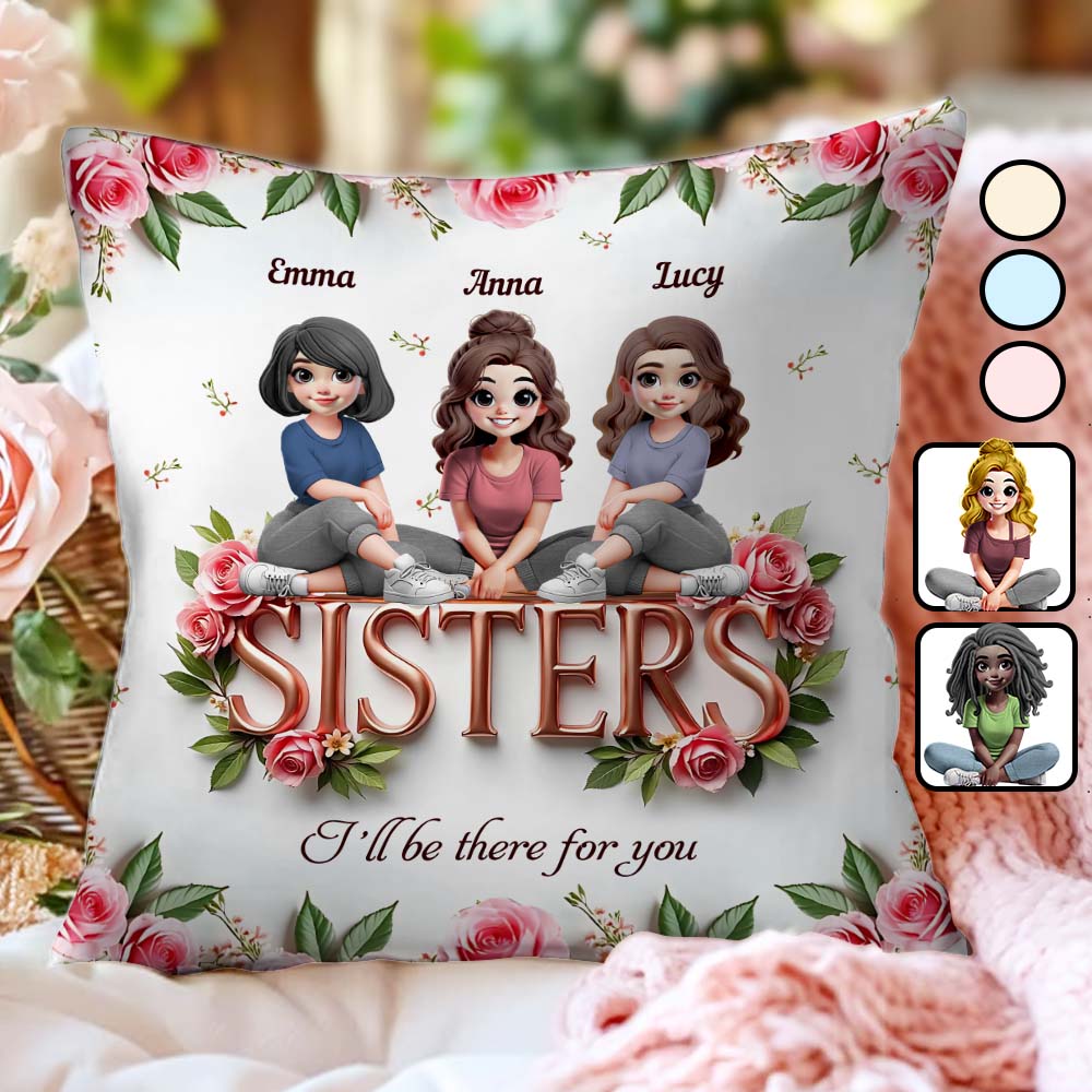 Sisters - Personalized Bestie Throw Pillow