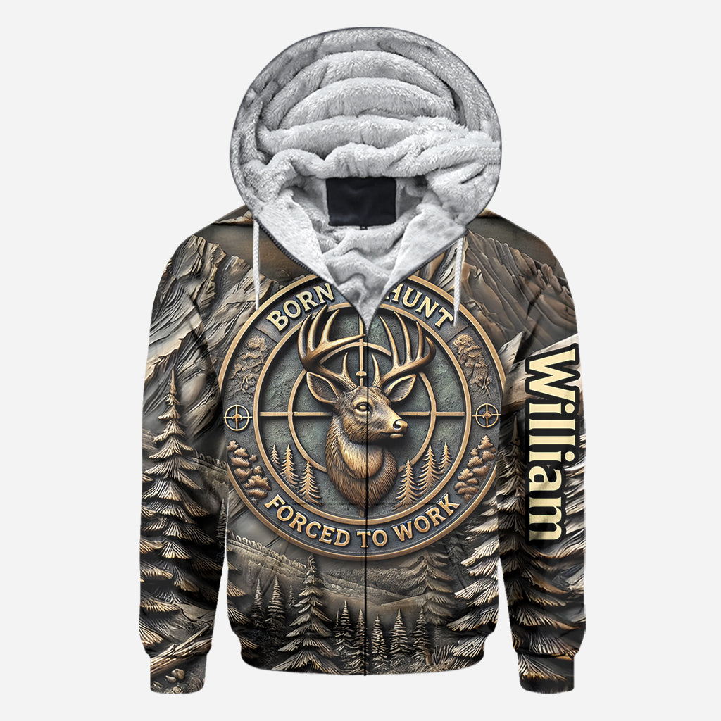 Zum Jagen geboren, zum Arbeiten gezwungen – personalisiertes Jagd-T-Shirt