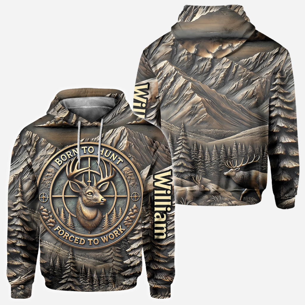 Zum Jagen geboren, zum Arbeiten gezwungen – personalisiertes Jagd-T-Shirt