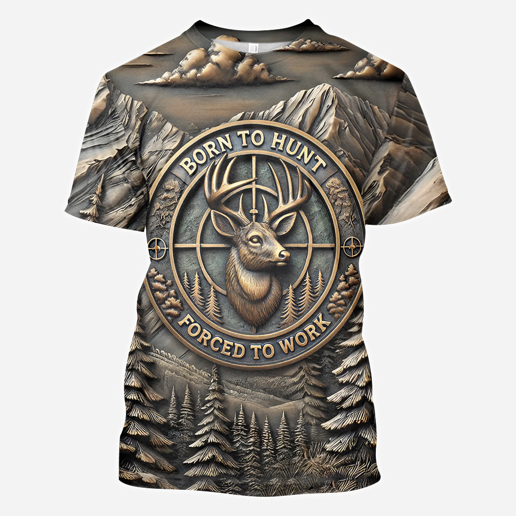 Zum Jagen geboren, zum Arbeiten gezwungen – personalisiertes Jagd-T-Shirt