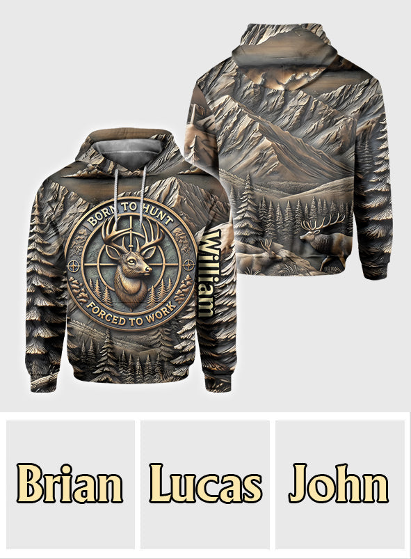 Zum Jagen geboren, zum Arbeiten gezwungen – personalisiertes Jagd-T-Shirt