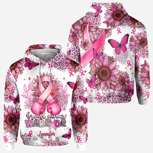 Breast Cancer Warrior - Personalized Breast Cancer Awareness All Over Shirt