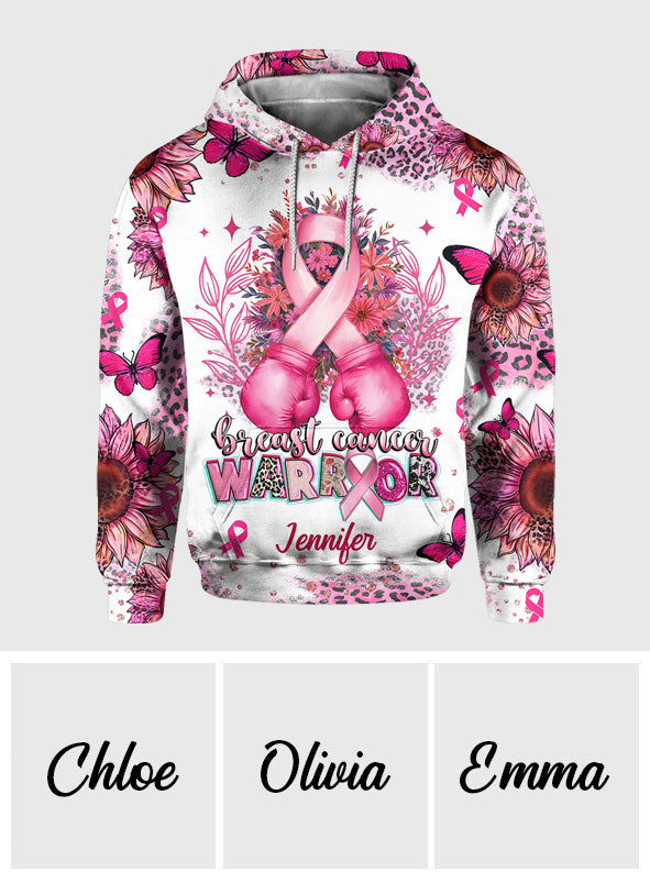 Breast Cancer Warrior - Personalized Breast Cancer Awareness All Over Shirt