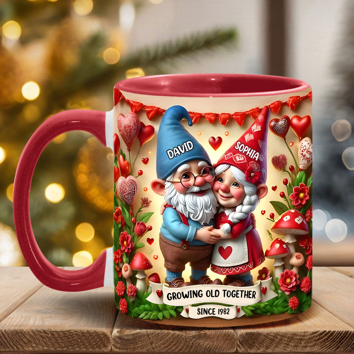 Gemeinsam wachsen – Personalisierte Tasse mit Ehepaar-Motiv