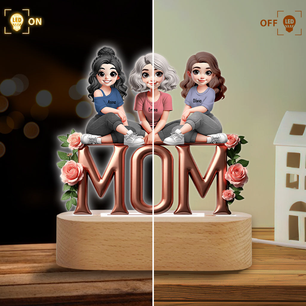 Mutter & Tochter – Personalisierte, mutterförmige Leuchtplatte