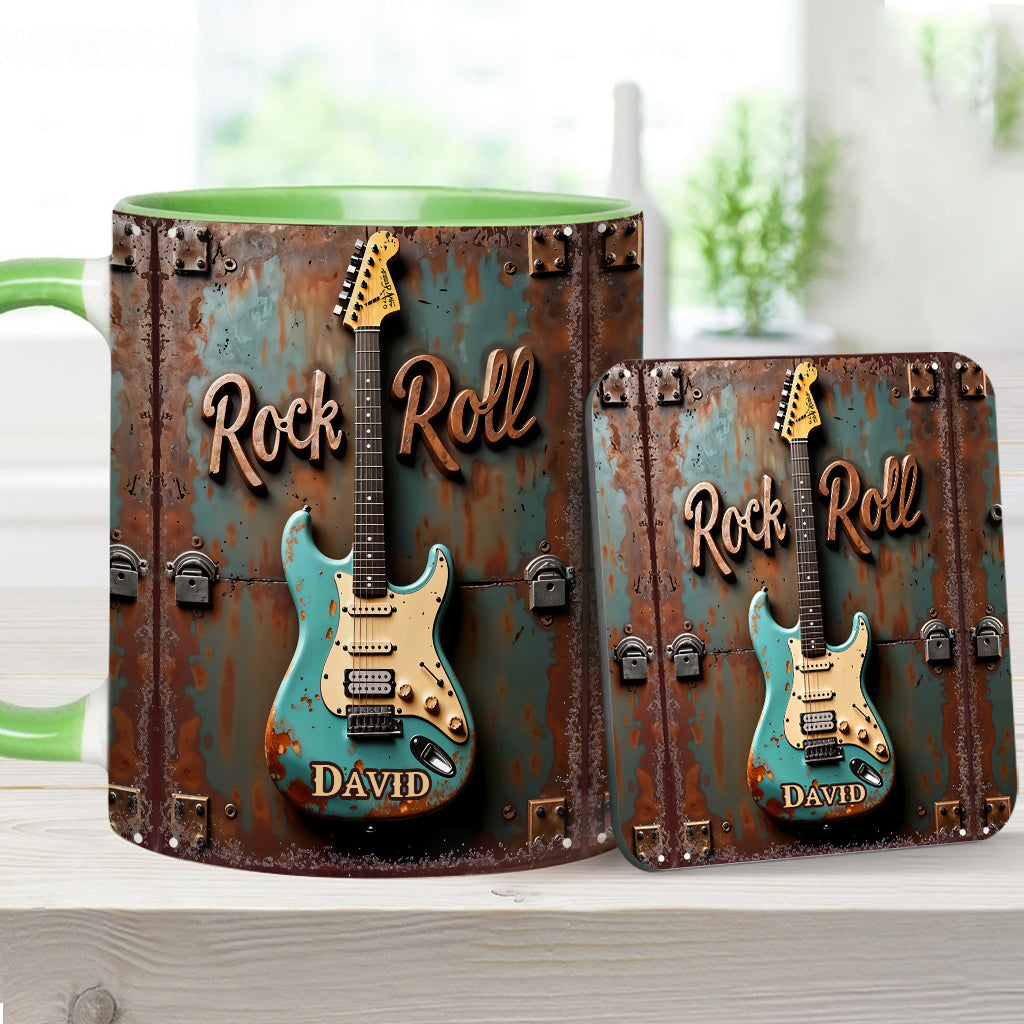 Rock & Roll - Personalized Guitar Accent Mug