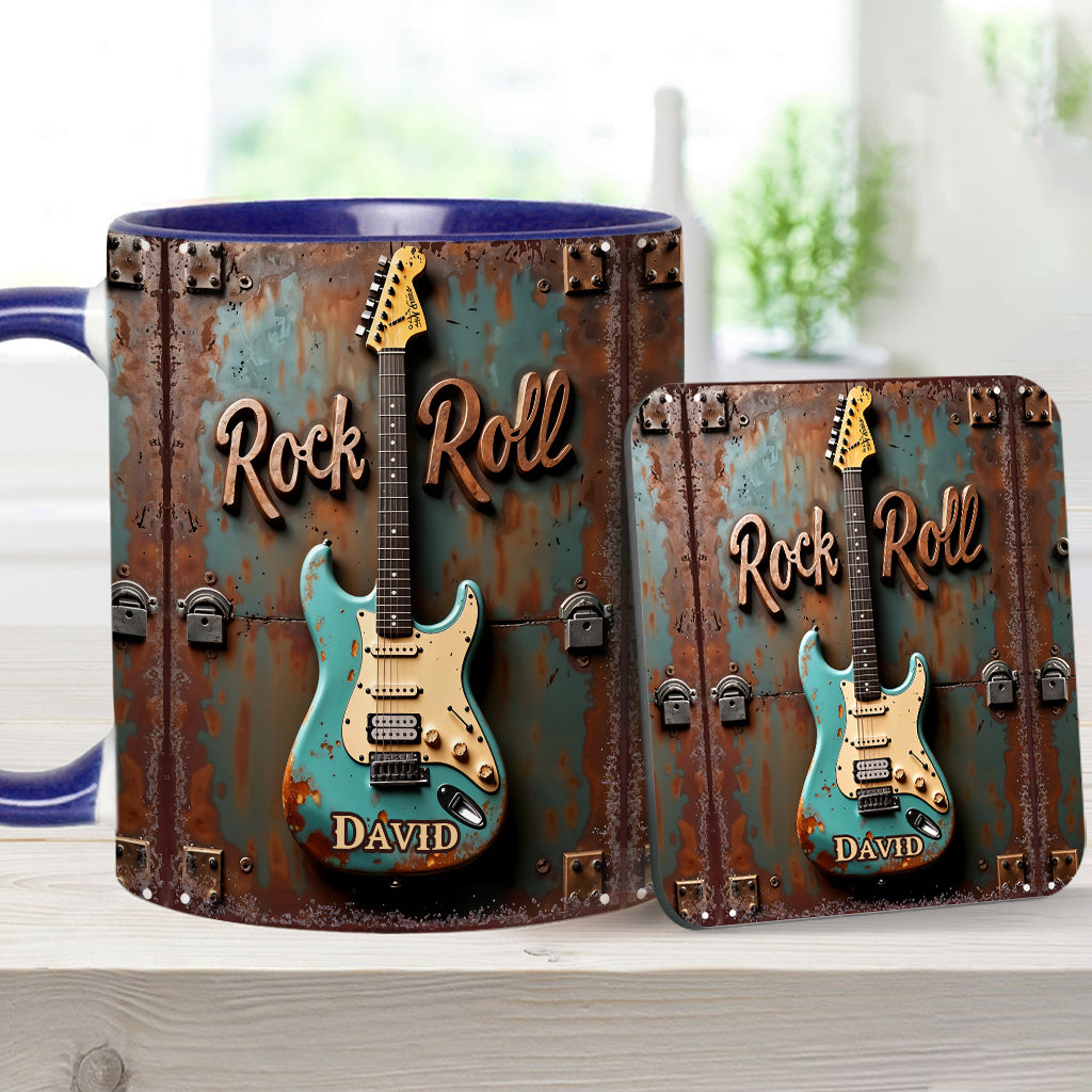 Rock & Roll - Personalized Guitar Accent Mug