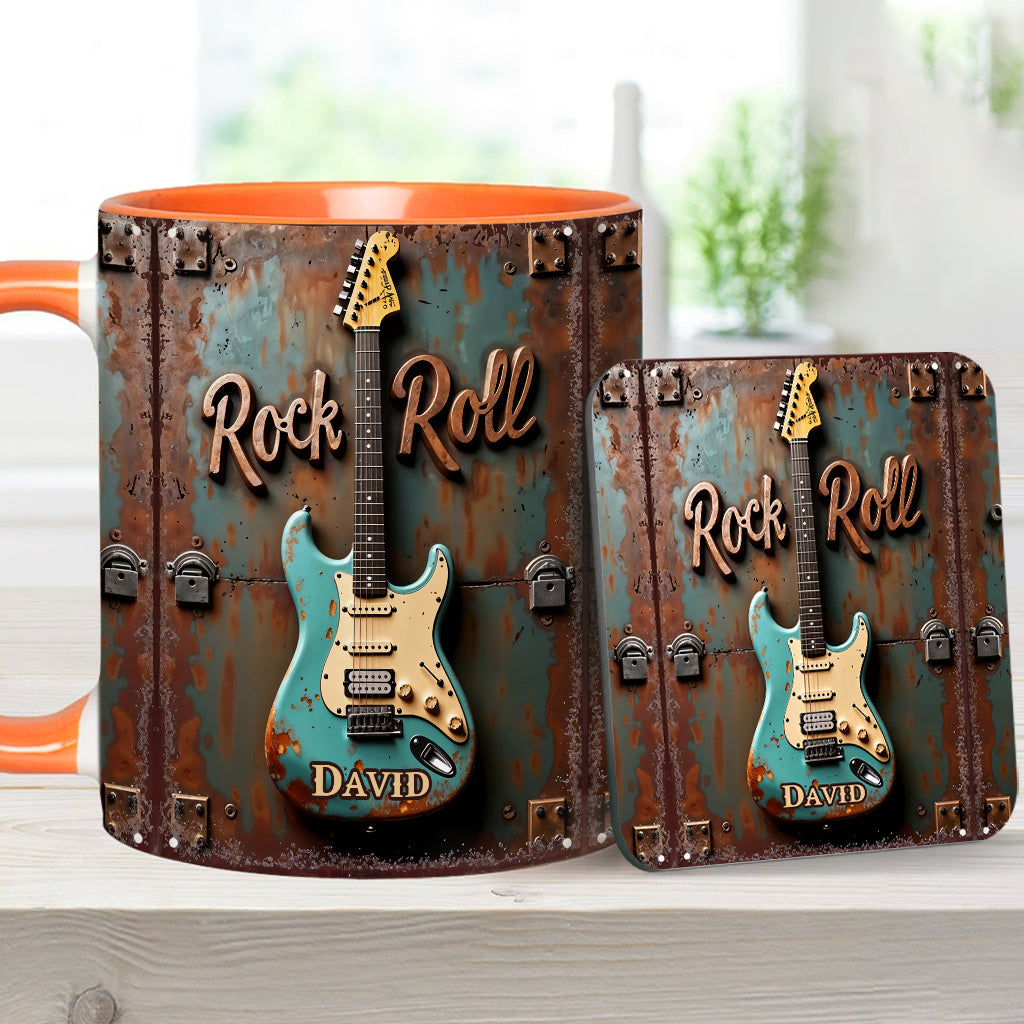 Rock & Roll - Personalized Guitar Accent Mug