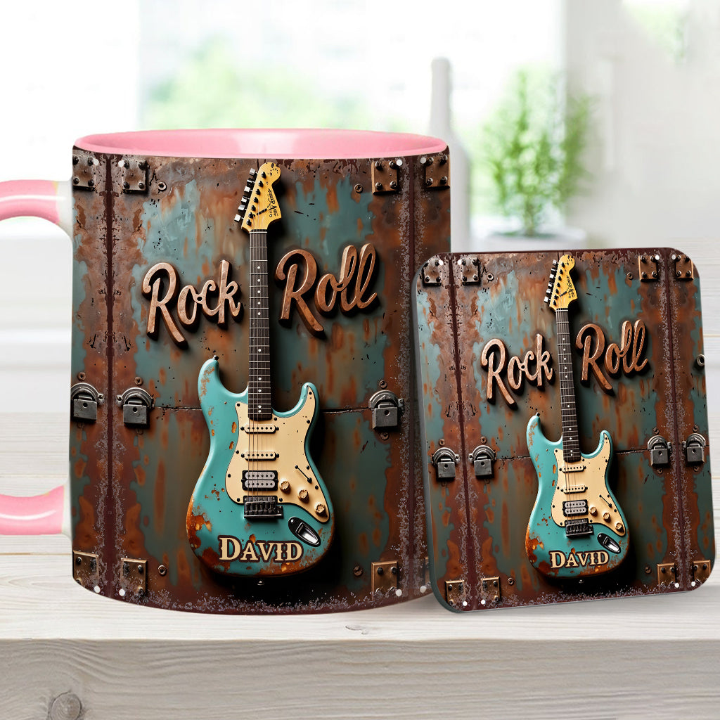 Rock & Roll - Personalized Guitar Accent Mug