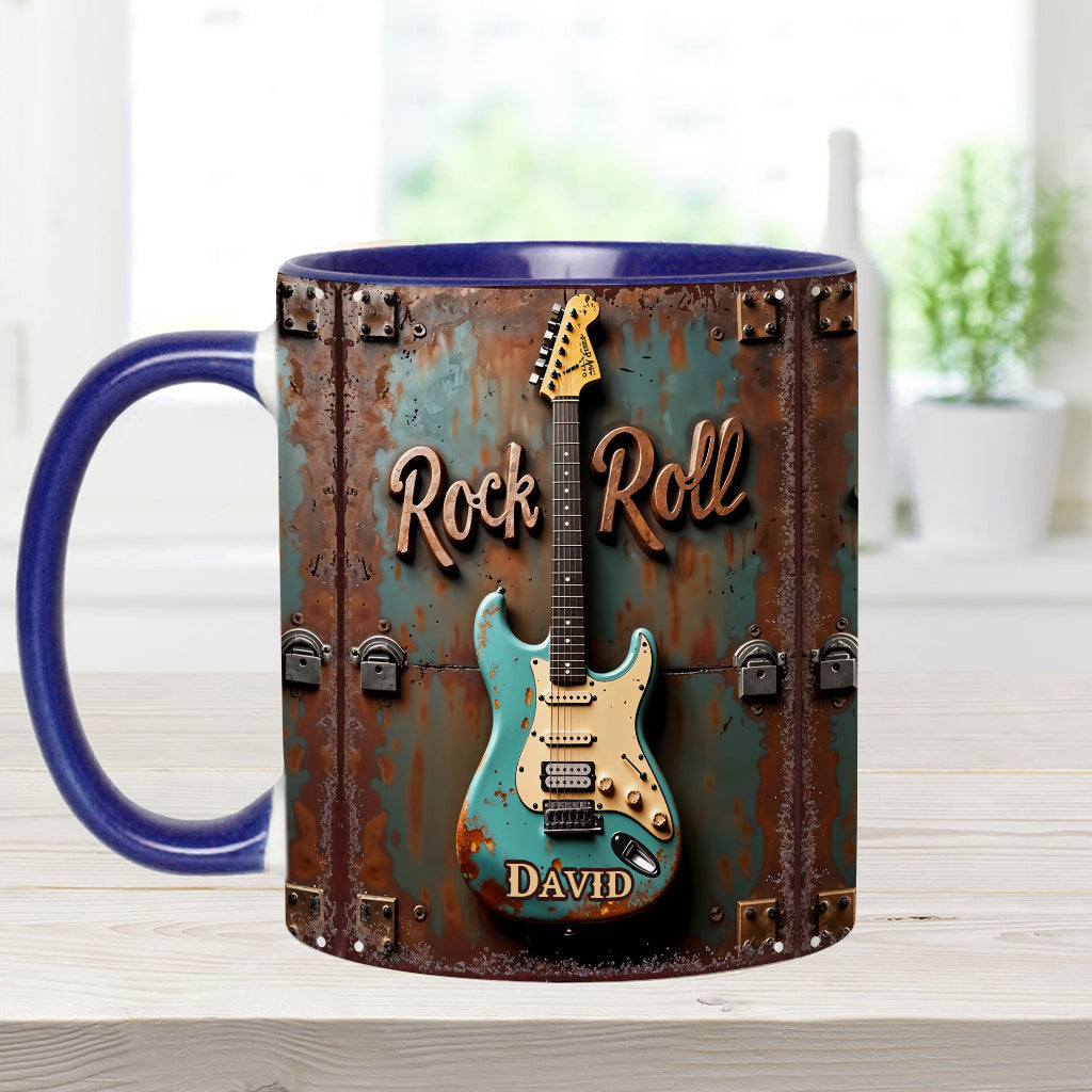 Rock & Roll - Personalized Guitar Accent Mug