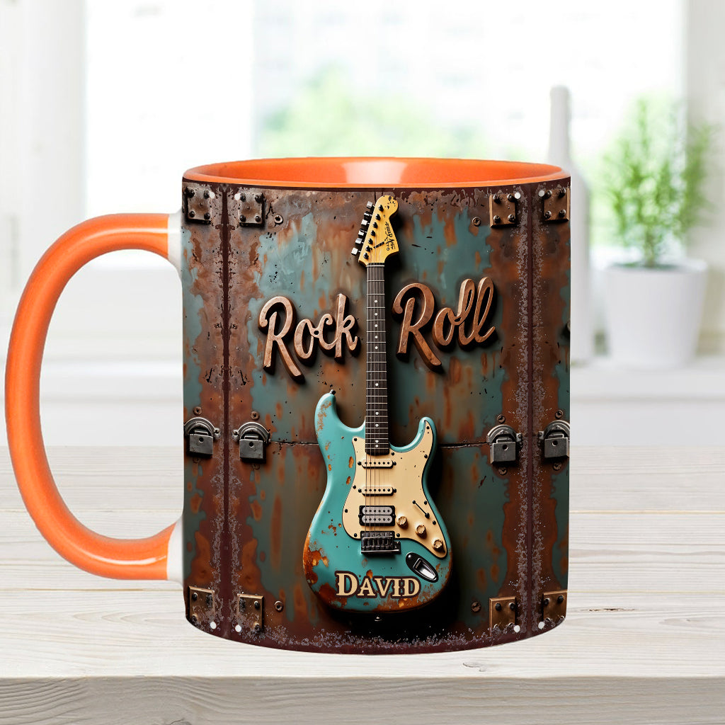 Rock & Roll - Personalized Guitar Accent Mug