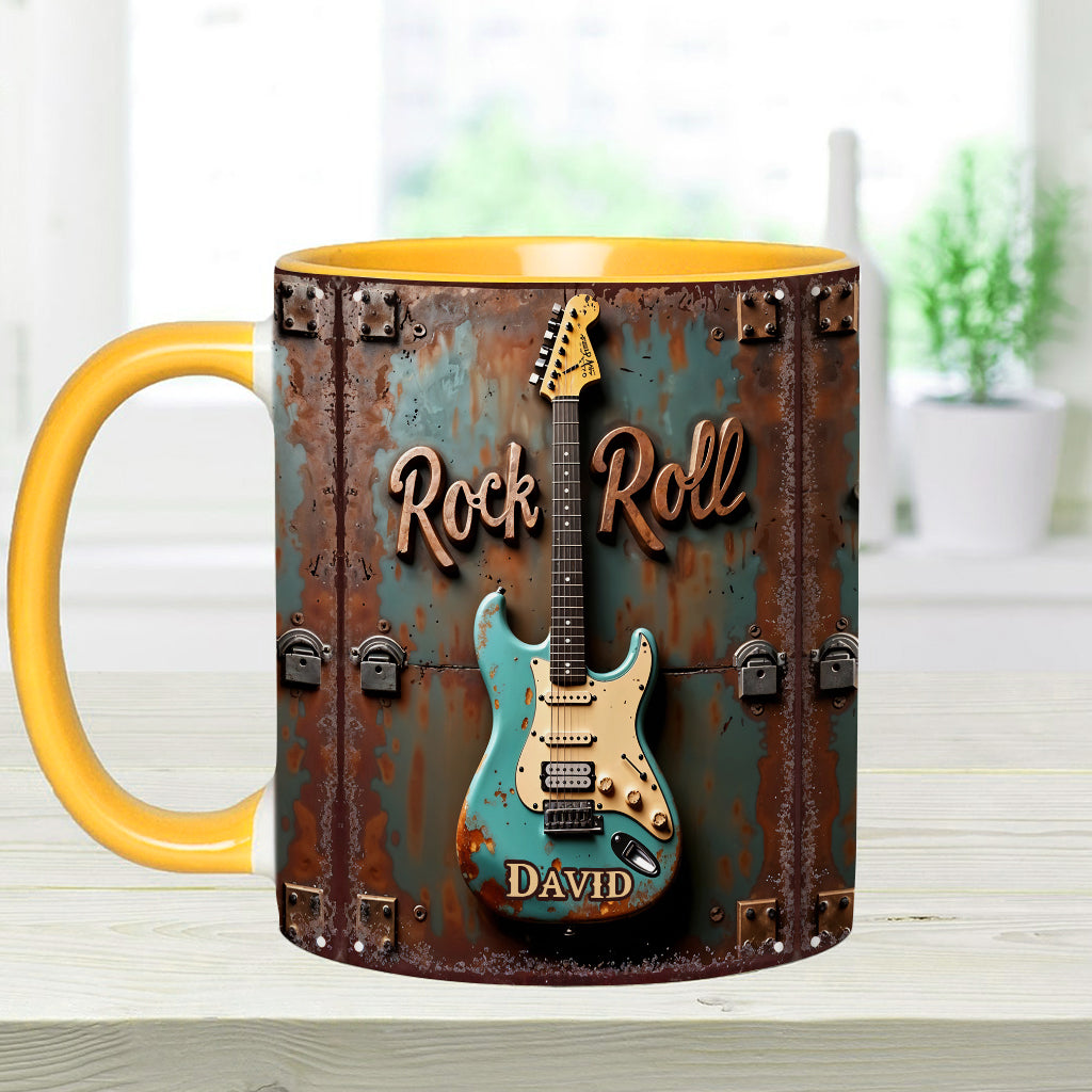 Rock & Roll - Personalized Guitar Accent Mug