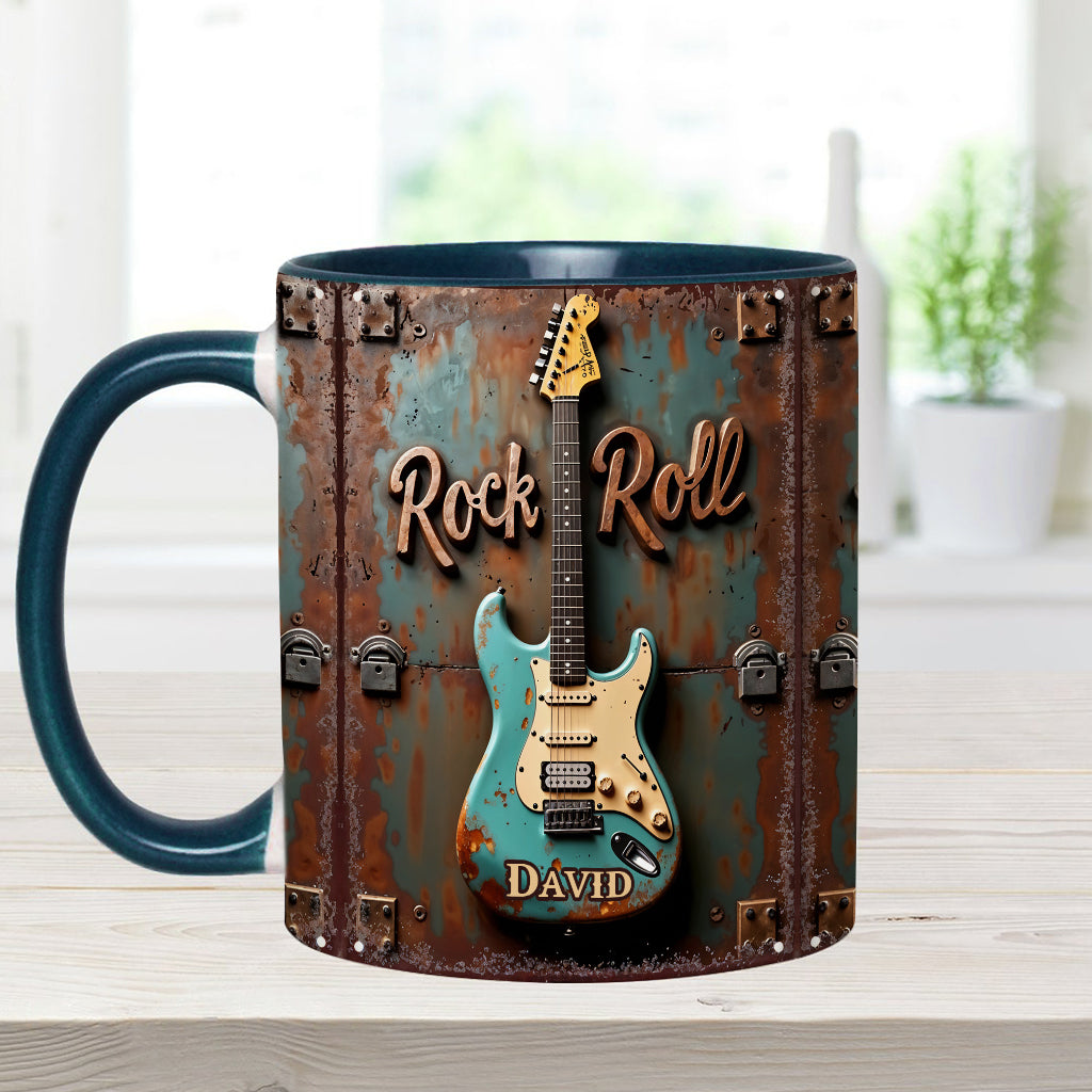 Rock & Roll - Personalized Guitar Accent Mug