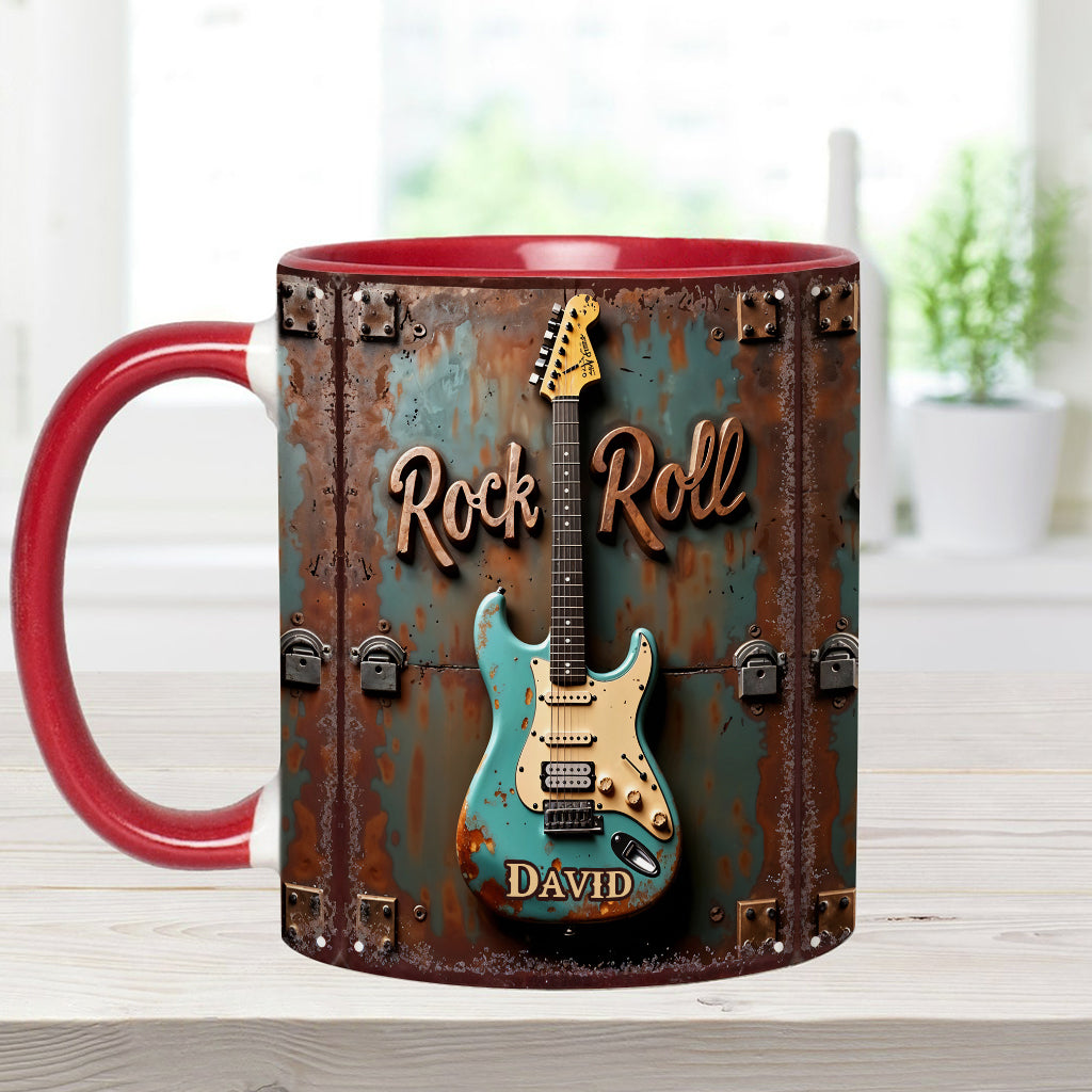 Rock & Roll - Personalized Guitar Accent Mug