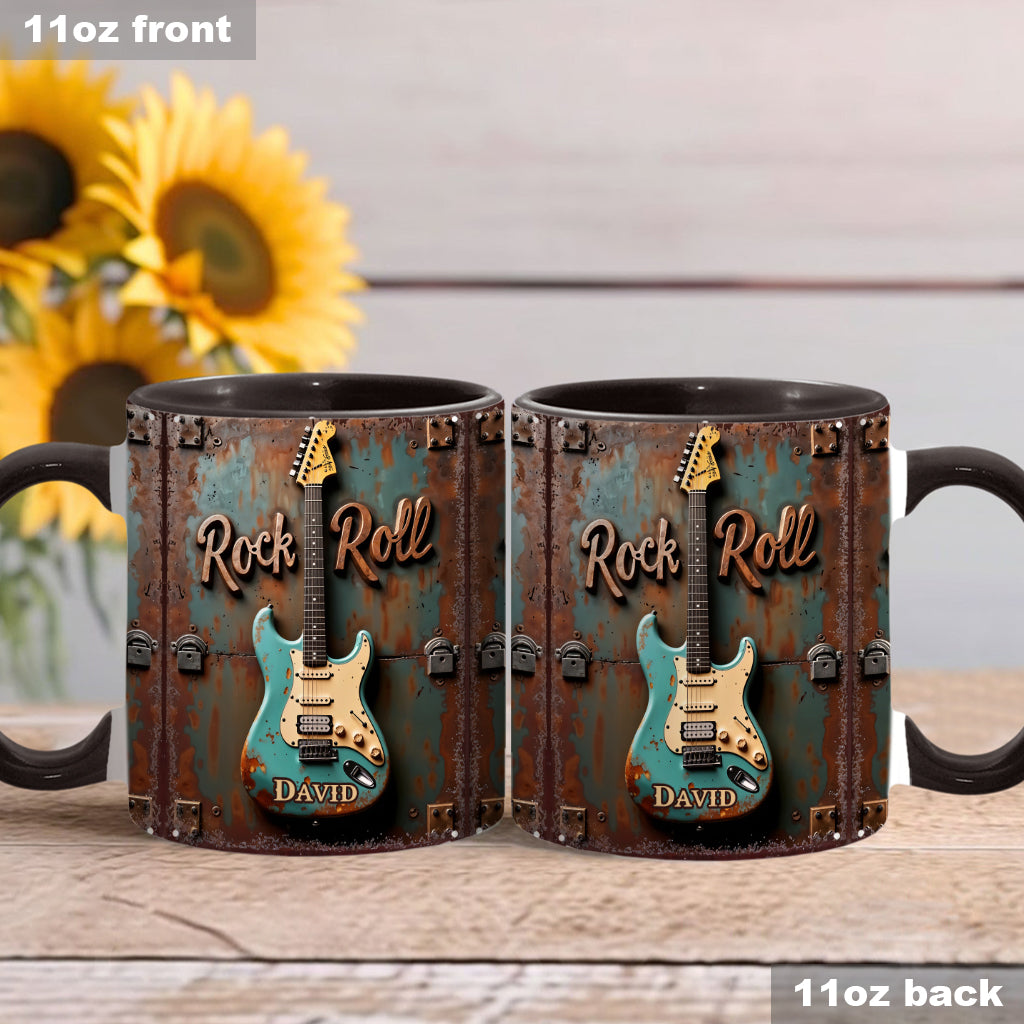 Rock & Roll - Personalized Guitar Accent Mug