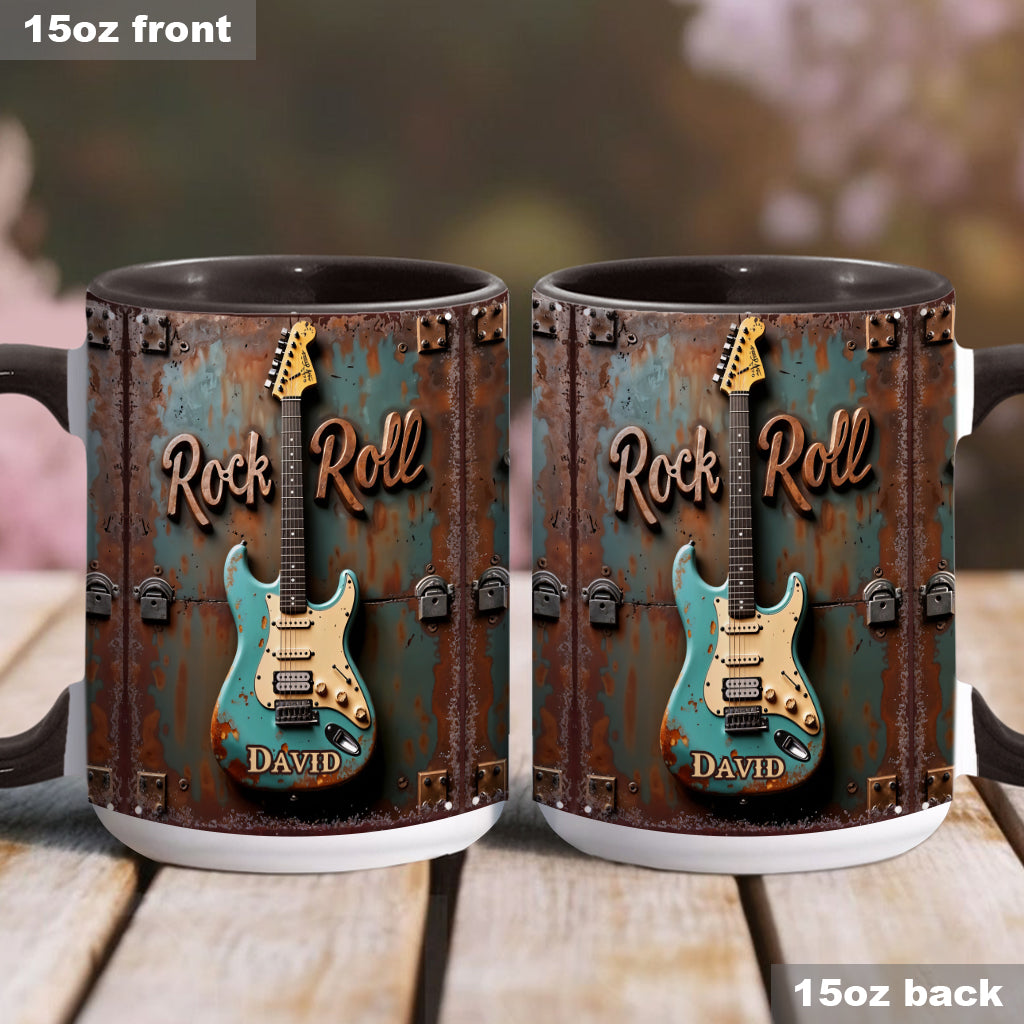 Rock & Roll - Personalized Guitar Accent Mug